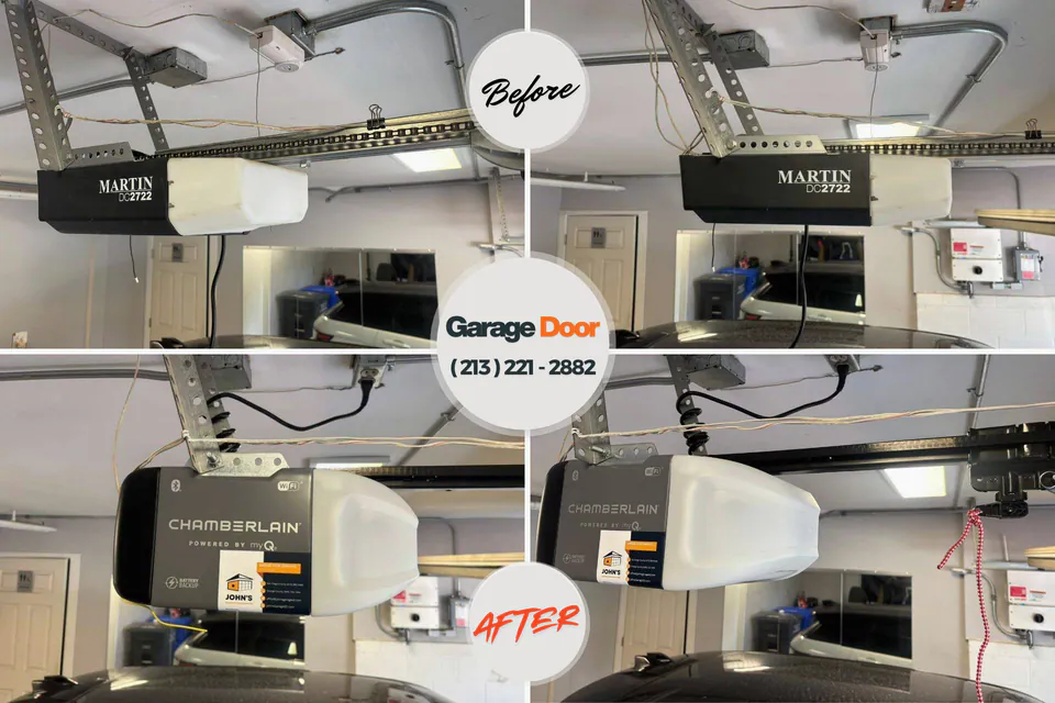 Before and after: garage door company Greentown, OH